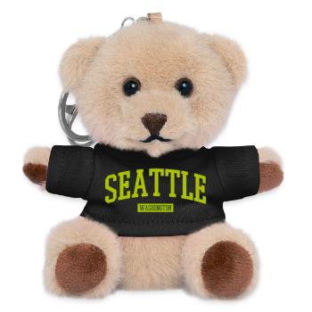 Seattle Washington Schriftzug - Teddy Schlüsselanhänger - Schwarz - Vorne