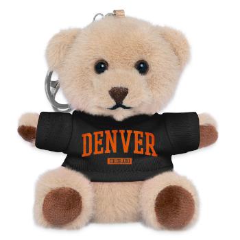 Denver Colorado Vintage Collegiate Print - Teddy Schlüsselanhänger - Schwarz - Vorne