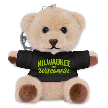 Milwaukee Wisconsin Vintage Script - Teddy Keyring - black - Front