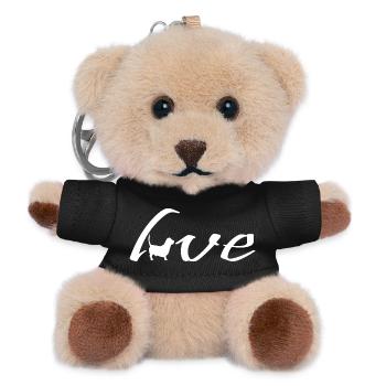 Love Walking Welpe für Hundeliebhaber - Teddy Schlüsselanhänger - Schwarz - Vorne