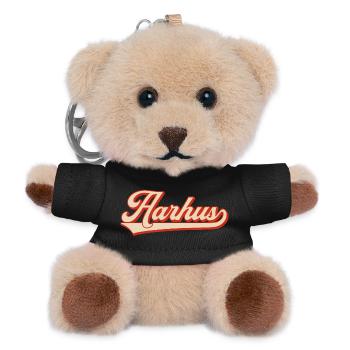Aarhus Retro Look – Denmark Lettering - Teddy Keyring - black - Front