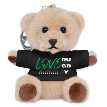 Love rugby green - Teddy Keyring - black - Front