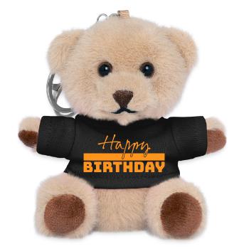 Tshirt joyeux anniversaire - Porte-clés ourson - noir - Devant