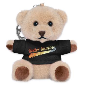 Vintage Rollschuhlaufen - Teddy Schlüsselanhänger - Schwarz - Vorne