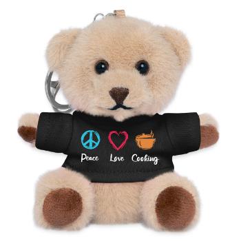 Peace Love Cooking - Teddy Schlüsselanhänger - Schwarz - Vorne