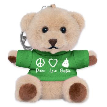 Guitare Peace Love - Porte-clés ourson - vert - Devant