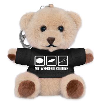 Drummer Weekend Routine - Teddy Keyring - black - Front