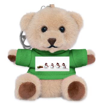 Bonhomme de neige - Porte-clés ourson - vert - Devant
