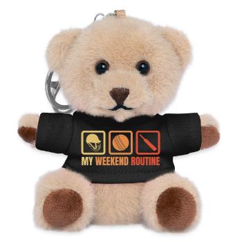 Meine Wochenendroutine - Teddy Schlüsselanhänger - Schwarz - Vorne