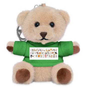 Mignons petits animaux - Porte-clés ourson - vert - Devant