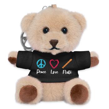 Flûte d’amour de paix - Porte-clés ourson - noir - Devant