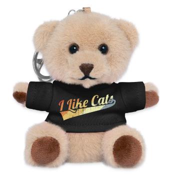I Like Cats - Teddy Keyring - black - Front