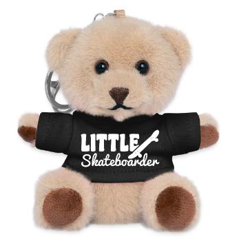 Lustiger kleiner Skateboarder - Teddy Schlüsselanhänger - Schwarz - Vorne