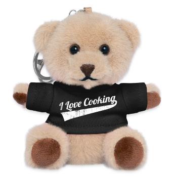 I love to cook - Teddy Keyring - black - Front
