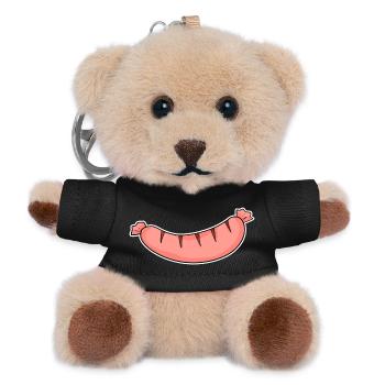 Wurst Motiv - Teddy Schlüsselanhänger - Schwarz - Vorne