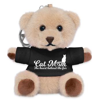 Mother cat - Teddy Keyring - black - Front
