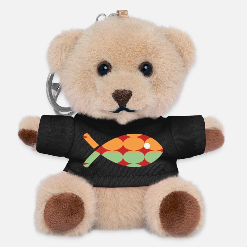 POISSON. POISSON D'AVRIL. VACANCES. ETE. HUMOUR - Porte-clés ourson - noir