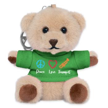 Frieden Liebe Trompete - Teddy Schlüsselanhänger - Grün - Vorne