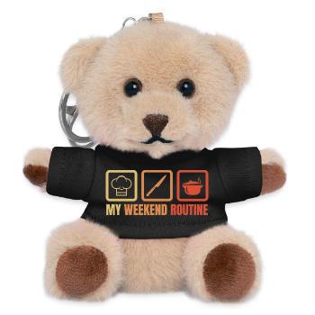 Weekend Cooking - Teddy Keyring - black - Front