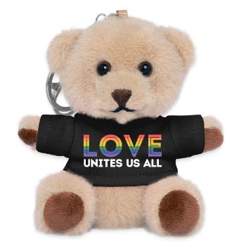 LGBT Pride Month - Liebe vereint uns alle - Teddy Schlüsselanhänger - Schwarz - Vorne