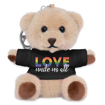 LGBT Pride Month - Liebe vereint uns alle - Teddy Schlüsselanhänger - Schwarz - Vorne