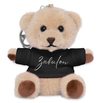Zabulon Name T-Shirt Geschenk Für Männer - Teddy Schlüsselanhänger - Schwarz - Vorne