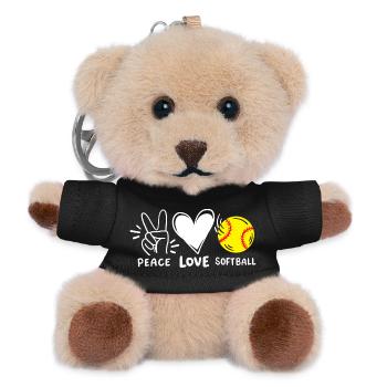 Softball-Spieler Softball - Teddy Schlüsselanhänger - Schwarz - Vorne