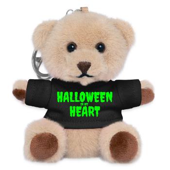 Halloween in My Heart Typography Design - Teddy Keyring - black - Front