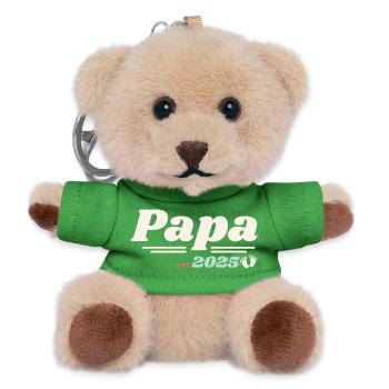 Papa Est 2025 Ich werde Vater Retro Style - Teddy Schlüsselanhänger - Grün - Vorne
