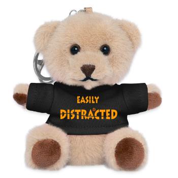 Easily Distracted - Teddy Keyring - black - Front