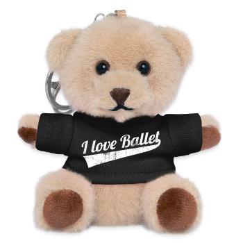 Ich liebe Ballett - Teddy Schlüsselanhänger - Schwarz - Vorne