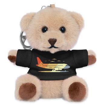 Airplane Drawing Vintage - Teddy Keyring - black - Front