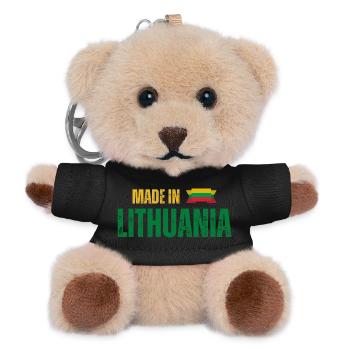 Made in Lithuania, Lithuanian pride - Teddy Keyring - black - Front