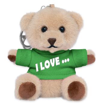I LOVE ... - Teddy Keyring - green - Front