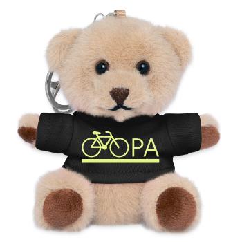 bester Opa Fahrrad Mountainbike Radeln Kritzeln - Teddy Schlüsselanhänger - Schwarz - Vorne
