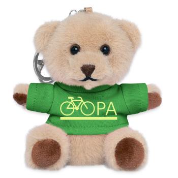 bester Opa Fahrrad Mountainbike Radeln Kritzeln - Teddy Schlüsselanhänger - Grün - Vorne