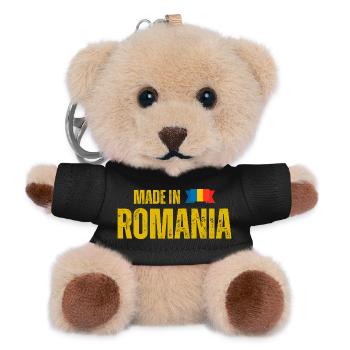 Made in Romania, Romanian pride - Teddy Keyring - black - Front