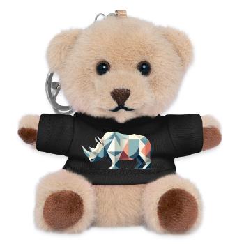 Geometric Rhinoceros – Powerful Elegance - Teddy Keyring - black - Front