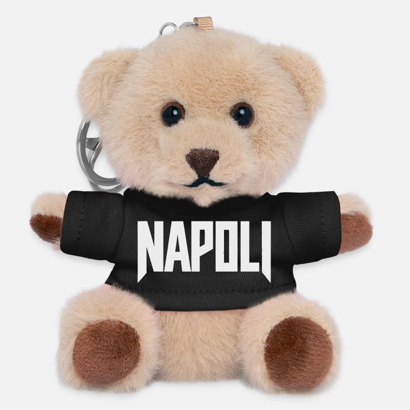 Napoli - Naples lettering white - Teddy Keyring - black
