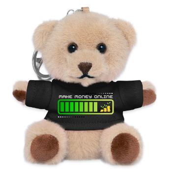 Money Maker Verdienen Sie Geld online Lustige Geschenke - Teddy Schlüsselanhänger - Schwarz - Vorne