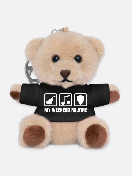Gitarrenspieler Wochenende - Teddy Schlüsselanhänger - Schwarz