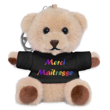 GELIEBTE. MEISTER. VIELEN DANK. DANKE HERRIN. GESCHENK. - Teddy Schlüsselanhänger - Schwarz - Vorne