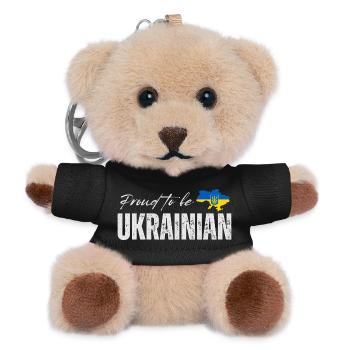 Stolzer Ukrainer, ich liebe die Ukraine - Teddy Schlüsselanhänger - Schwarz - Vorne