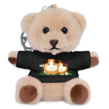 Two guinea pigs in the meadow – harmony - Teddy Keyring - black - Front
