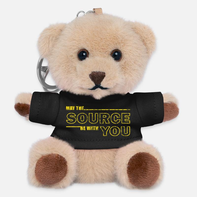 Möge die Quelle bei dir sein – Geek Tee - Teddy Schlüsselanhänger - Schwarz