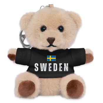 Flagge Schwedens, schwedischer Patriot - Teddy Schlüsselanhänger - Schwarz - Vorne