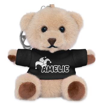 Geschenk für Amelie - Teddy Schlüsselanhänger - Schwarz - Vorne