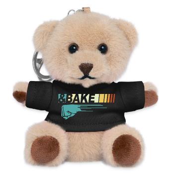 Cadeau amusant pour les amateurs de courses automobiles : Shake N Bake - Porte-clés ourson - noir - Devant