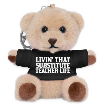 Teacher life Inspiration Humor - Teddy Keyring - black - Front