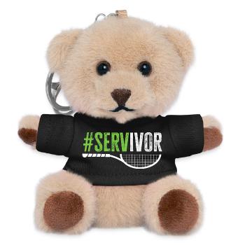 Tennis Player Servivor Lover Fun - Teddy Keyring - black - Front